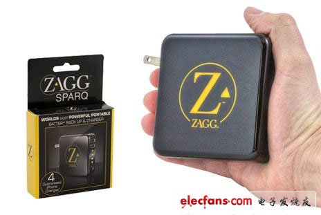  Zaggsparq便攜式USB充電器，帶有兩個(gè)USB接口，本身可存電量相當(dāng)于四款iPhone手機(jī)的充足電量